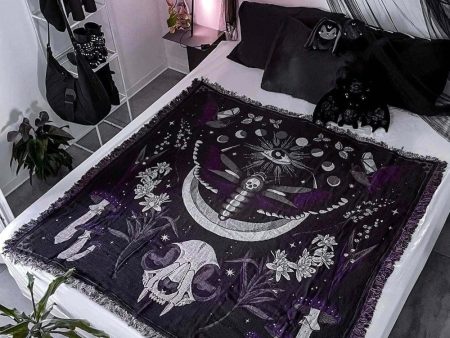 Killstar - Moonflower Woven - Blanket on Sale