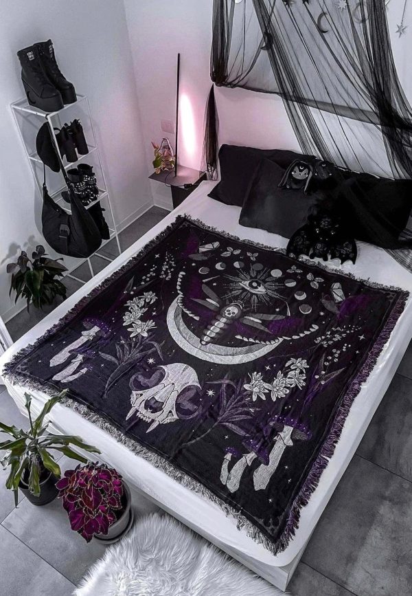 Killstar - Moonflower Woven - Blanket on Sale