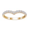 15 Stone Round Diamond Half Eternity Curved Gold Band | .397 ct For Sale