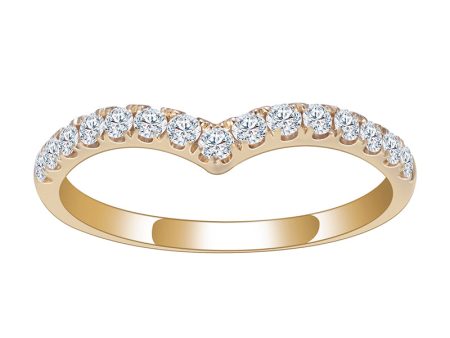 15 Stone Round Diamond Half Eternity Curved Gold Band | .397 ct For Sale